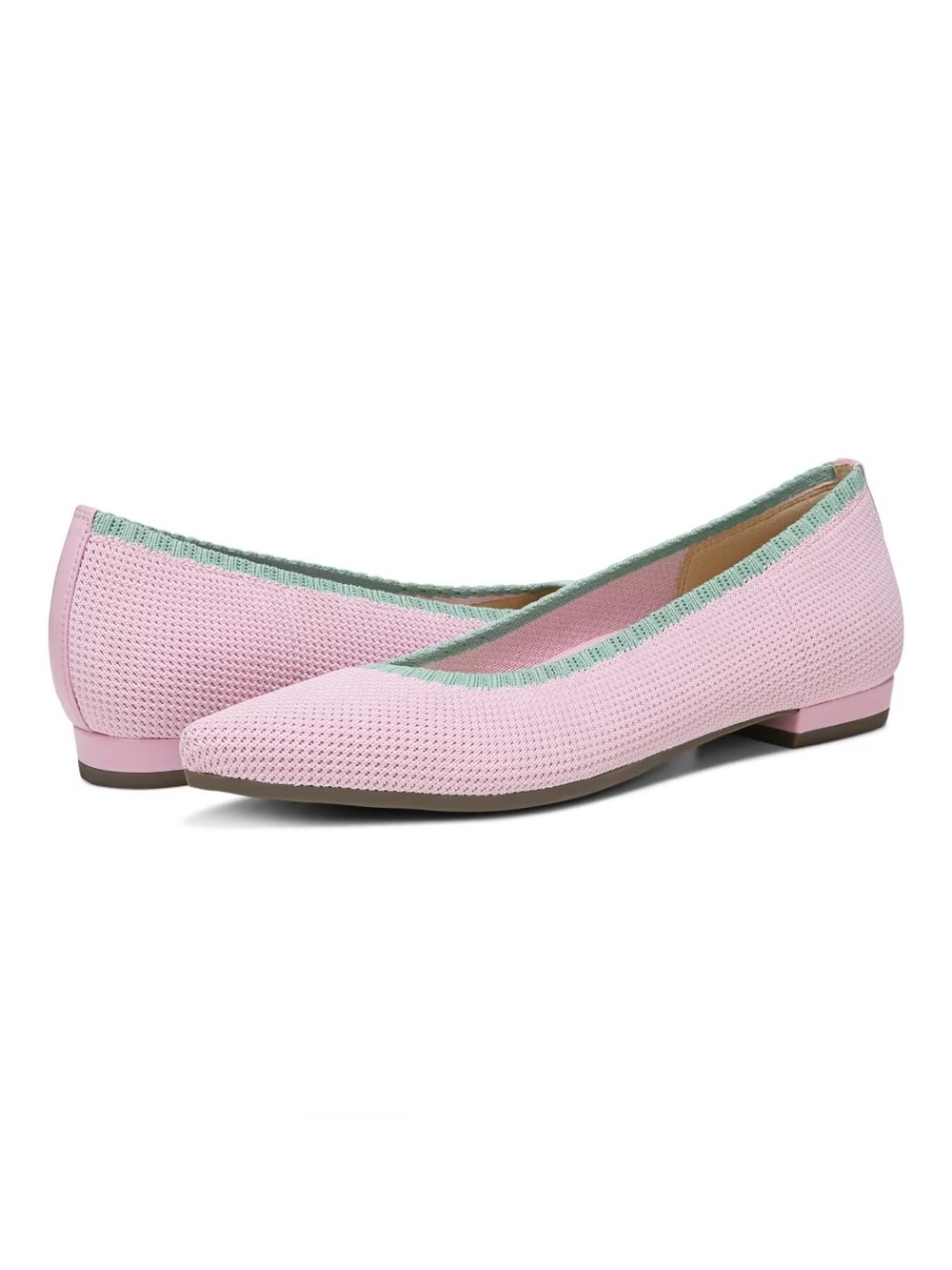 NIB Vionic Dahlia Knit Pink/ Green Ballet Flats women’s size US 6.5 academia